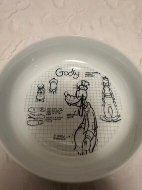 Goofy Sketch book Ceramic dinner/pasta  Bowl - Black on White